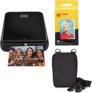 KODAK Step Wireless Mobile Colour Photo Printer (Black) Go Bundle