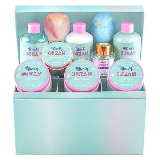 Spa Sets - 12pc Ocean Spa Basket with Delicate Box - Includes Bubble Bath, Body Lotion & more - Gift Idea for Women On Valentine's Day, Birthday, Anniversary