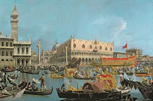 Art tableau le Bucintoro Canaletto avec impression d'art haute définition sur toile premium