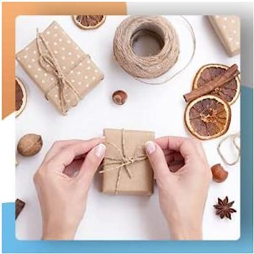 GIFTI SKY Jute Twine Threads, String Rope 120 Meters 2ply 2mm Thick Brown Color for Creative Decoration, Gift Wrapping, DIY, Gardening, Art and Crafts Projects