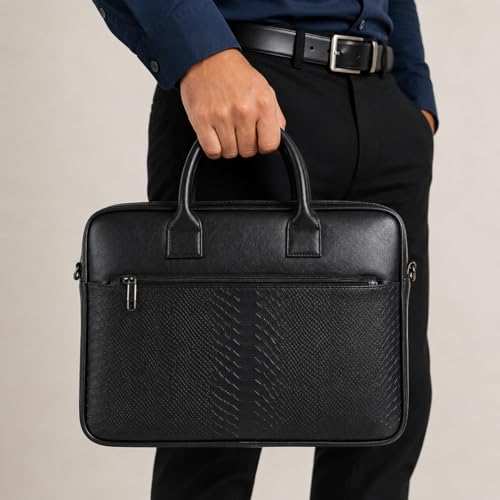 Image of Bagneeds Laptop Bag for Men & Women | Faux Leather Bag | Padded 16 Inch Laptop Sleeve | Office & Business Travel Bag | Budget-Friendly