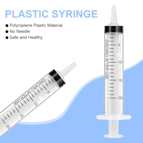 OFFCUP Kunststoff Spritze 20ml, 3 Stück Einwegspritzen, Futterspritze, Plastiktube, für Kleine Haustierfütterung Motoröl oder Bremsflüssigkeit [Nicht medizinische Verwendung]