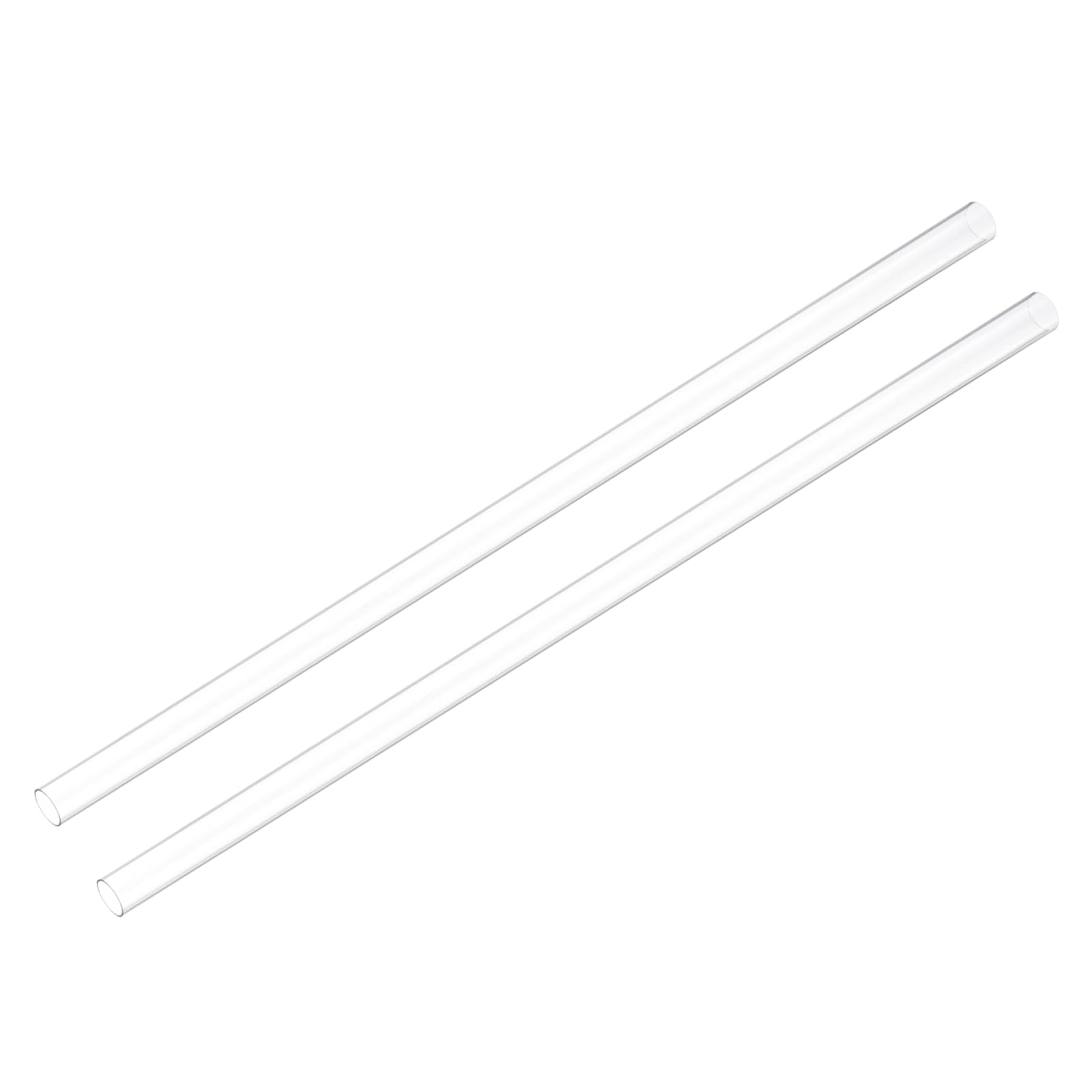 uxcell 2pcs Rigid Round Clear Tubing 7mm(1/4") ID x 10mm(2/5") OD x 1Ft(305mm) Length Plastic Tube