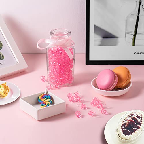 150 Pieces Mini Acrylic Baby Pacifiers for Baby Shower Decorations, Table Scatter, Party Favors, Games & Activities JUXINDA (Pink)