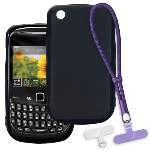 OAGELIM 2-en-1 Coque de Protection avec Dragonne Compatible avec Blackberry 8520 Curve Housse de Téléphone avec Lanyard Détachable, Anti-Dérapante...