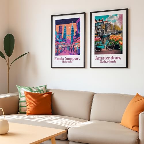 Image of COLOSSAL ART HOUSE Wall Art Set of 2 - 10x13 inch Framed Paintings for Living Room, Bedroom & Home Decor - Modern Wall Decoration for Interior Spaces, Aesthetic & Stylish Design White