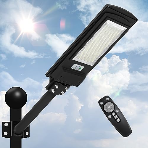 WERCHTAY Solar Street Lights Outdoor, Waterproof Led Solar Lights, Motion Sensor Solar Security Wall Light with 3 Modes for Garden, Street, Deck, Yard, Garage, Patio 300W