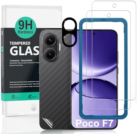 Ibywind per Xiaomi Poco F7 Pro 5G 6,67 Pellicola Protettiva,2 Pezzi Durezza 9H Vetro Temperato con 1 Pezzo Protezione Fotocamera,Film Posteriore da 1 pezzo,Kit Montaggio,Nessuna Bolle,Antigraffio Ibywind per Xiaomi Poco F7 Pro 5G 6,67 Pellicola Protettiva,2 Pezzi Durezza 9H Vetro Temperato con 1 Pezzo Protezione Fotocamera,Film Posteriore da 1 pezzo,Kit Montaggio,Nessuna Bolle,Antigraffio