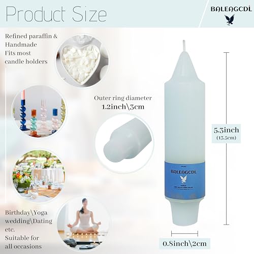 Image of Handmade Unscented Taper Candles Slow Burn Gradient Blue Candles 5 Inch Short Dinner Candle Sticks Smokeless Wax Candles for Weddings Holiday Gift Home Decoration