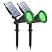 Luci Solari da Giardino, T-SUNUS 4 LED Faretto Solare da Esterno Lampade Solari a da Led Esterno IP65 Impermeabile Luce di paesaggio per Patio Tree Yard 2 Pezzi Verde
