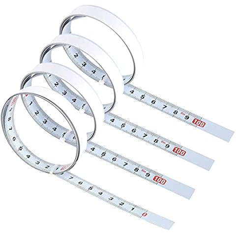 ‎FASBET 4 Stück Selbstklebendes Maßband 1m Maßband Selbstklebend Metrisches Maßband zum Aufkleben, 2x 1m Links Nach Rechts, 1x 1m Rechts Nach Links, 1x 2m Der Mitte Nach Links Nach Rechts Cover
