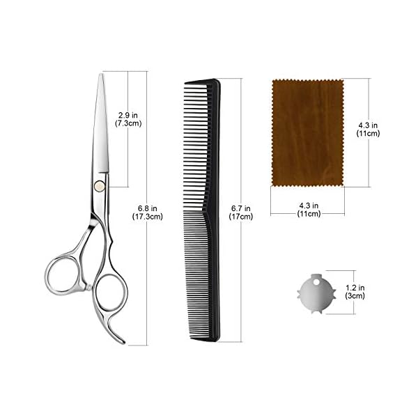 Hbaid Haarschere, Premium Friseurscheren Extra scharfe Friseurschere Edelstahl Haarschneideschere mit Kamm, Präziser… – Bild 8