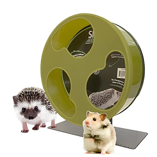 Silent Runner Leise Laufrad + Ständer - 30 cm (Grün) für Igel und Hamsters Cover