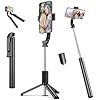 Selfie Stick & Cell Phone Tripods, Extendable Selfie Stick Tripod with Wireless Remote, Portable, Lightweight, 360° Rotatable Tripod Stand for Video Recording Vlog Compatible with iPhone Samsung