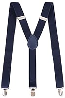 Algopix Similar Product 7 - Livingston Navy Blue Suspenders for Men