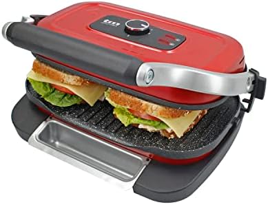 TM Electron TMPGR003RED grill eléctrico estilo retro, calentamien...