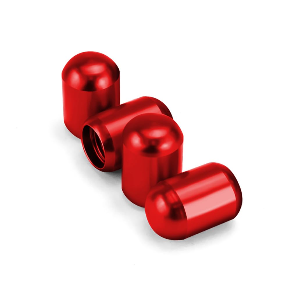 QLHTD Car Valve Caps, for Renault 5 E-Tech 2025 Wheel Tyre Waterproof Durable Dust-Proof Leak Proof Cover, Auto Accessoires,C-Red