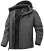 MAOYSSEN Herren Winter Skijacke wasserdichte winddichte atmungsaktive Jacke mit Fleecefutter abnehmbare Kapuze dicke Softshelljacke