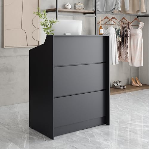 Small Reception Desk with Drawer 32in Retail Counter Checkout Stand