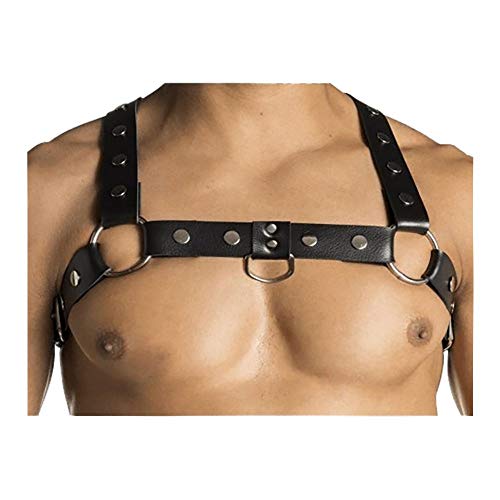 Arreio Harness Masculino Couro Vegano Com Ajustes (Preto)