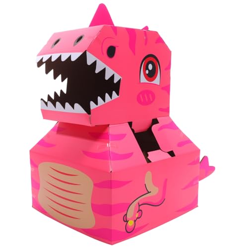 LALADEFIEE 1 セット ウェアラブルカートン 恐竜のおもちゃを作る 丈夫なダンボールのおもちゃ 恐竜ダンボール衣装 子供の段ボールの家 色のの種 段ボールのの家 ピンク 論文