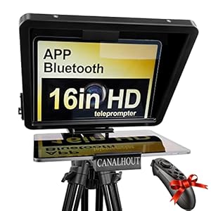 16″ Universal Teleprompter with Remote Control, Fit All Tablets/iPad, Video Camera/DSLR, Pre-Assembled, 70/30 Beam Splitting Glass with Waterproof Tote, Speech and Video Creation