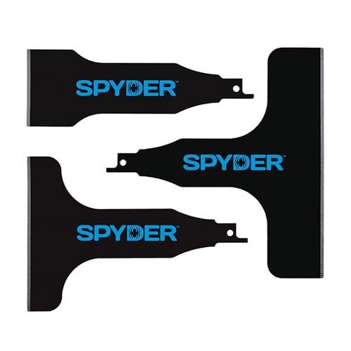 Spyder 3-Piece Scraper Blade Attachment for Reciprocating Saws, Includes 2, 4, and 6-Inch Blades, for Removing Tile, Linoleum, Adhesives, Mastics, and More (00243)
