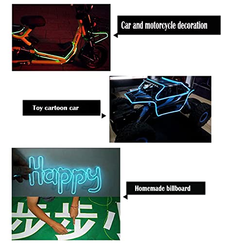 El Wires, CTRICALVER 5M/16FT USB Flexible Light Strip Glowing Neon String Lights Decor USB 5V - Image 3