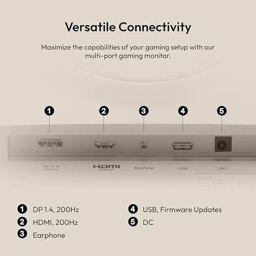 Image of Pixio PX248 Wave Beige 24 inch 200Hz Refresh Rate FHD 1080p Resolution Fast IPS Panel 1ms GTG Response Time Beige Gaming Monitor with Adaptive Sync