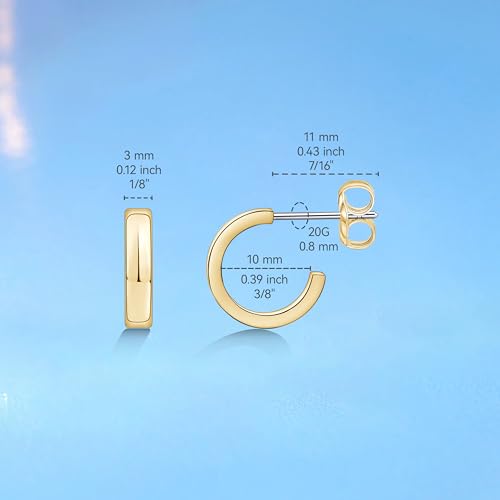 Limerencia Hypoallergenic G23 Pure Titanium Big Post Thin Square Edge Open Hoop | F136 Implant Grade Womens Dainty Hoop Earrings | Lightweight for Sensitive Ears4