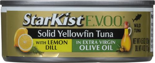 Image of StarKist E.V.O.O. Solid Yellowfin Tuna with Lemon Dill and Extra Virgin Olive Oil - 4.5 oz Can (Pack of 5)