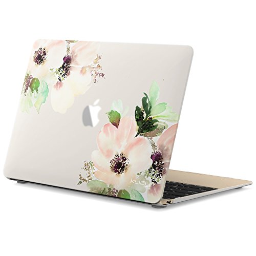 Kuzy MacBook 12 inch Case, Retina Display Model A1534 New 2018 2017 2016 2015 Soft Touch Hard Case Shell Cover - Flowers