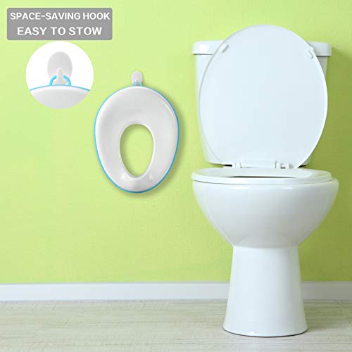 Pandaear Portable-Travel Toilet Training Potty Seat: Safe Urine Guard Durable Anti-Slip Rubber Rim | Hanging Ring & Bonus Hook | Baby Boys Girls Toddlers Kids Infants | Fits Round & Oval Chair #TOP4