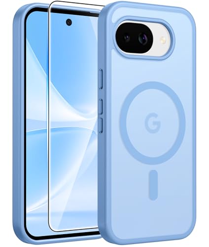 Image of FNTCASE for Google Pixel 10a Case: [Compatible with Magsafe] Translucent Matte Cases with [Screen Protector] Military Grade Shockproof Protective Magnetic Phone Cover for Pixel 10A - Light Blue