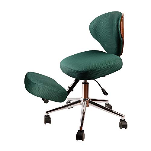 Kneeling Chair, Ergonomic Kneeling Chair with Back Support, Adjustable Stool for Posture Improvement in Home and Office, Thick Comfortable Mesh Cushions, Green