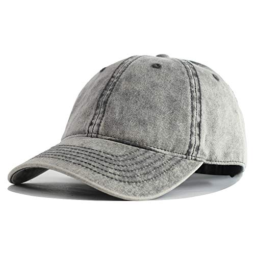 Image of HH HOFNEN Men and Women Washed Cotton Baseball Cap Snow Classic Style Adjustable Low Profile Dad Hat