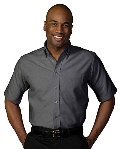 Ed Garments Men's Big And Tall Short Sleeve Oxford Shirt, BLACK, X-Large
