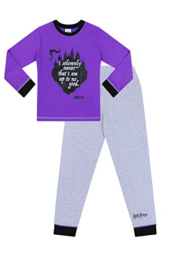Harry Potter I Solemnly Swear I Am Up to No Good Pyjamas Castle Script Hogwarts (6-7 Years) Purple