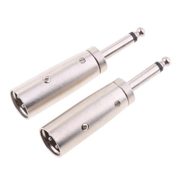 2x2 Pack XLR 3-Pin Male to 1/4" 6.35mm Mono Male Jack Audio Mic Adapter-picture-11