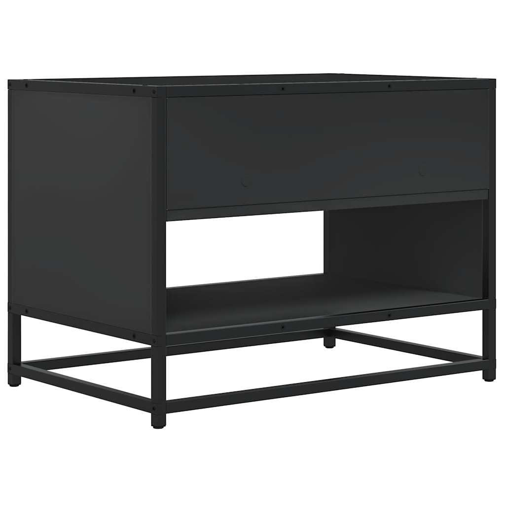 vidaXL Mueble de TV Madera de ingeniería y Metal Negro 61x40x46 cm