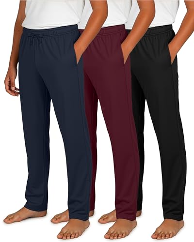 Real Essentials 3 Pack: Boys Cotton Soft Pajama Pants Kids Bottoms Pjs Youth Teen Pijamas Sleep Pyjamas Lounge para Nios- Set 4 S 6-7