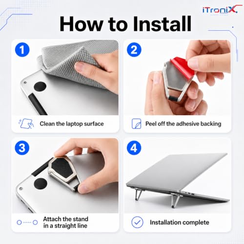 iTronix Portable Invisible Laptop Riser Stand Silver - Image 8