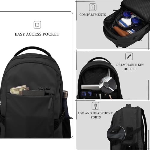 Image of F Gear Amalfi 30L Laptop Backpack|3 Spacious Compartments for Easy Organisation|17 inch, USB Charging Port, Sternum, Hip Strap, Luggage Strap|Backpack for College, Office & Travel Use