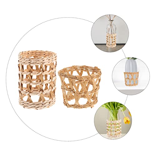 Manchon de tasse en paille tissée de qualité supérieure pour gobelet chic