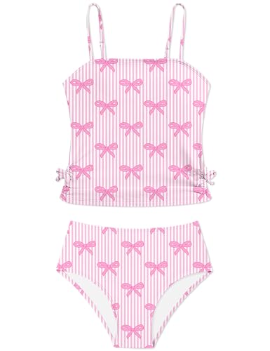Image of Girls Tankini Swimsuits Two Piece Bathing Suit Drawstring Swimwear Set for Girls 7-18 Years