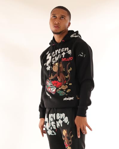 SCREENSHOT-FLEECE HOODIE 4202 Mens Urban Streetwear NYC Graffiti Embroidery Patch Fleece Pullover Sweatshirt Hoodie3