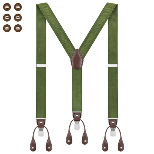 BSBUY Tirantes Hombre, 3.5cm Ancho Tirantes para Pantalones Hombre con Clips Extra Fuerte, Elegante Retro Tirantes Caballero Adjustable, Accesorio Traje Hombre de Business Fiesta Boda, 80 120cm