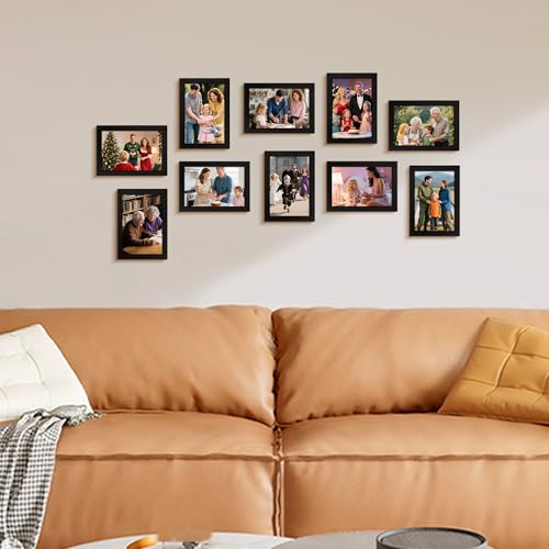 Image of FIXSMITH 4x6 Picture Frame Set of 4, 4x6 Photo Frames with HD Plexiglass for Wall Hanging or Tabletop Display, Black