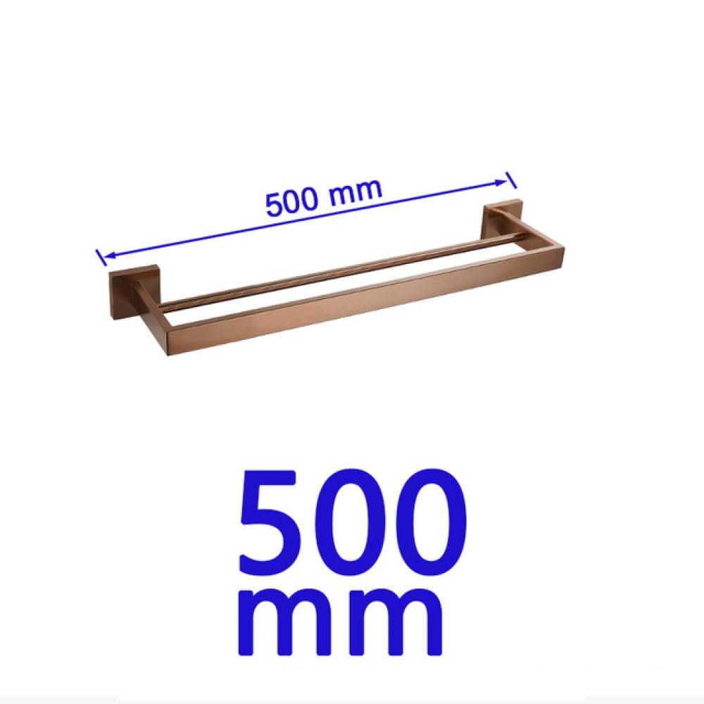 Szczotkowane różowe złoto zestaw akcesoriów łazienkowych kwadratowy uchwyt na chusteczki wieszak na ręczniki 2 x 50 cm wieszaki na ręczniki wieszak na szlafrok elegancki nowoczesny design do dekoracji
