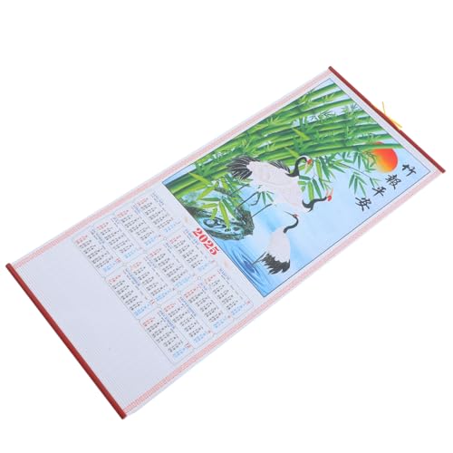 Beaupretty 年掛軸カレンダー 蛇年デザイン 壁掛け月間プランナー シンプル構造で使いやすい 家やオフィス向け耐久素材使用 メモ書きになスケ